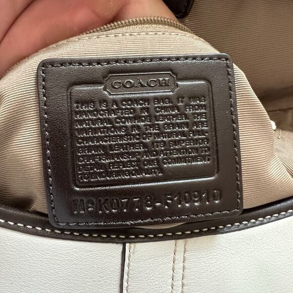 Coach Vintage Soho Y2K Leather Buckle Flap Shoulder Bag WHT/BWN F10910 & Wallet - Picture 8 of 15